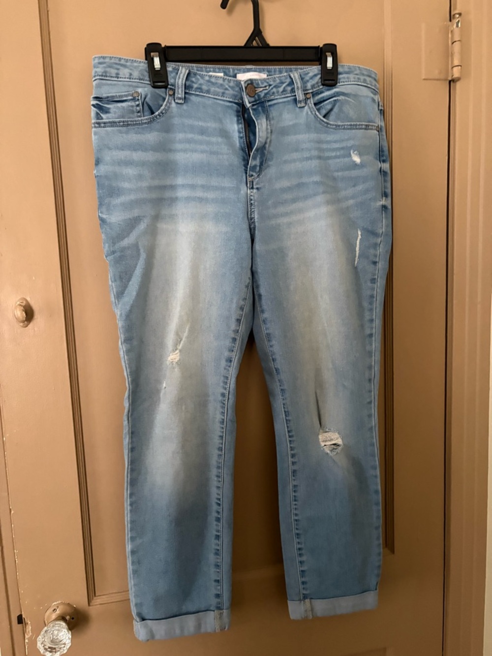 LC Lauren Conrad Light Blue Distressed Boyfriend Jeans